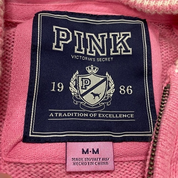 VTG 90’s y2k PINK VS Wool Blend Sequin Pink Full Zip Hooded Jacket Size M - Picture 5 of 7